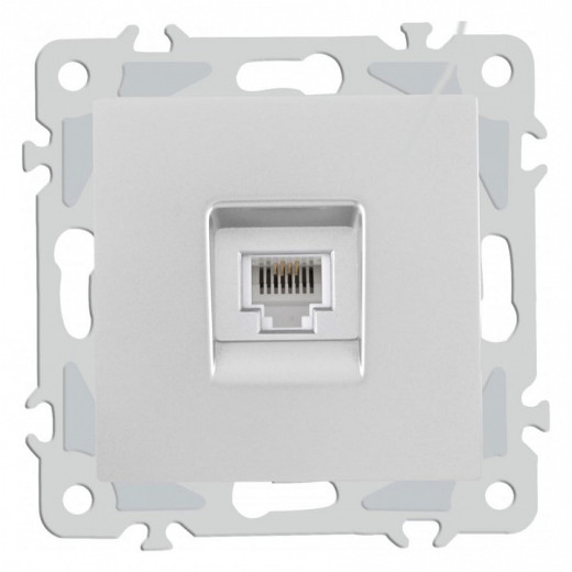 Розетка телефонная RJ-11 без рамки Arte Milano am-206 206.51-1.silver