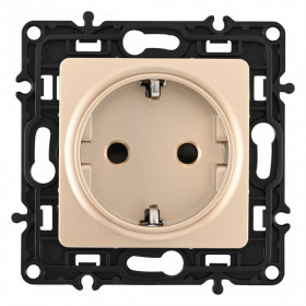 Розетка с заземлением и со шторкой, без рамки Arte Milano am-217 217.40-1.shampan