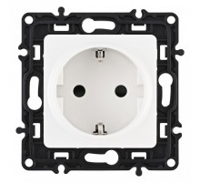 Розетка с заземлением и со шторкой, без рамки Arte Milano am-217 217.40-1.white