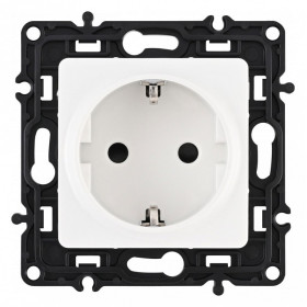 Розетка с заземлением и со шторкой, без рамки Arte Milano am-217 217.40-1.white