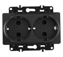 Розетка двойная с заземлением, без рамки Arte Milano am-217 217.40-2.black