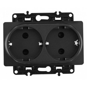 Розетка двойная с заземлением, без рамки Arte Milano am-217 217.40-2.black