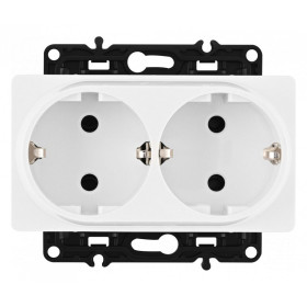 Розетка двойная с заземлением, без рамки Arte Milano am-217 217.40-2.white