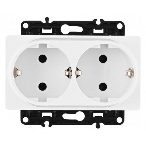 Розетка двойная с заземлением, без рамки Arte Milano am-217 217.40-2.white