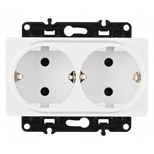 Розетка двойная с заземлением, без рамки Arte Milano am-217 217.40-2.white