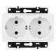 Розетка двойная с заземлением, без рамки Arte Milano am-217 217.40-2.white