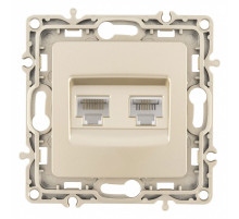 Розетка двойная RJ-11 и Ethernet RJ-45, без рамки Arte Milano am-217 217.44-1.shampan
