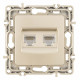 Розетка Ethernet RJ-45 без рамки Arte Milano am-217 217.45-2.shampan