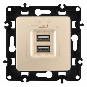 Розетка USB, без рамки Arte Milano am-217 217.46-1.shampan