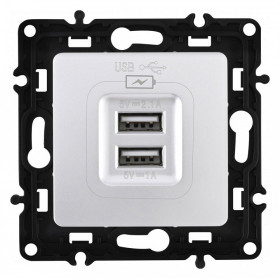 Розетка USB, без рамки Arte Milano am-217 217.46-1.silver