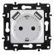 Розетка с заземлением и со шторкой и 2хUSB, без рамки Arte Milano am-217 217.47-1.silver