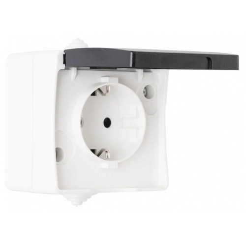 Розетка влагозащищенная с заземлением и со шторкой с крышкой Arte Milano am-309 309.40-1.grey