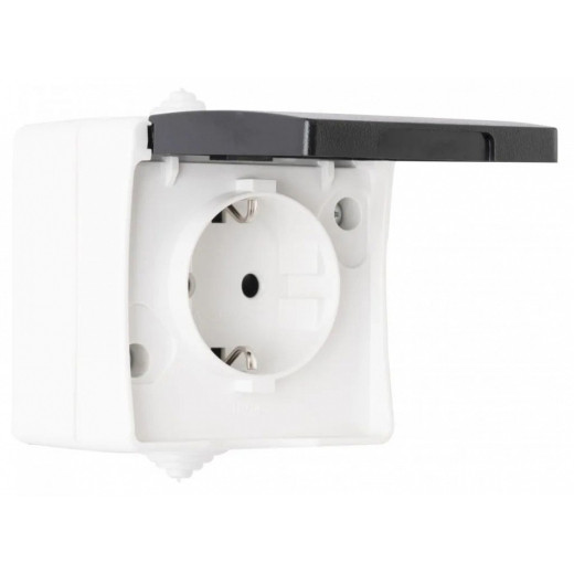 Розетка влагозащищенная с заземлением и со шторкой с крышкой Arte Milano am-309 309.40-1.grey