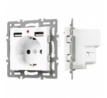 Розетка с заземлением и 2хUSB type A, без рамки Arlight SCT 043733