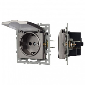 Розетка влагозащищенная с заземлением и со шторкой, без рамки с крышкой Arlight SCT 043747