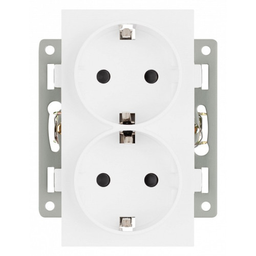 Розетка двойная с заземлением и со шторкой, без рамки Arlight SCT 043764