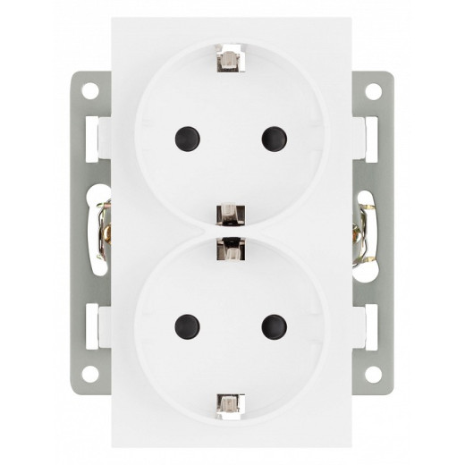Розетка двойная с заземлением и со шторкой, без рамки Arlight SCT 043764