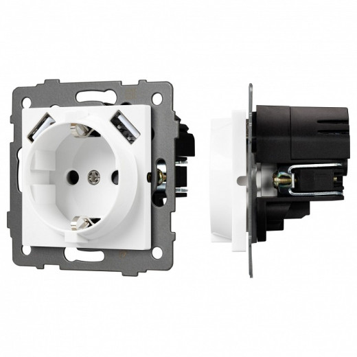 Розетка с заземлением и 2хUSB type A, без рамки Arlight SCT 049818