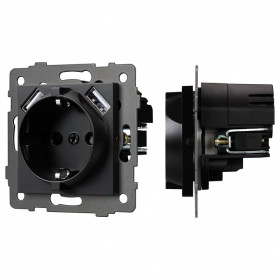 Розетка с заземлением и 2хUSB type A, без рамки Arlight SCT 049819