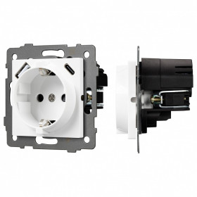 Розетка с заземлением и 2хUSB type A и C, без рамки Arlight SCT 049822