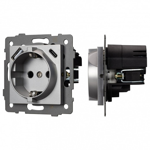 Розетка с заземлением и 2хUSB type A и C, без рамки Arlight SCT 049831