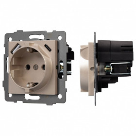 Розетка с заземлением и 2хUSB type A и C, без рамки Arlight SCT 049832