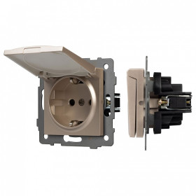 Розетка влагозащищенная с заземлением и со шторкой, без рамки с крышкой Arlight SCT 049837