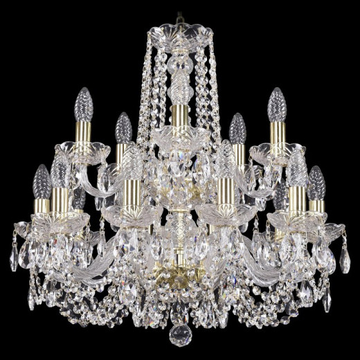 Подвесная люстра Bohemia Ivele Crystal 1402 1402/10+5/195/2d/G