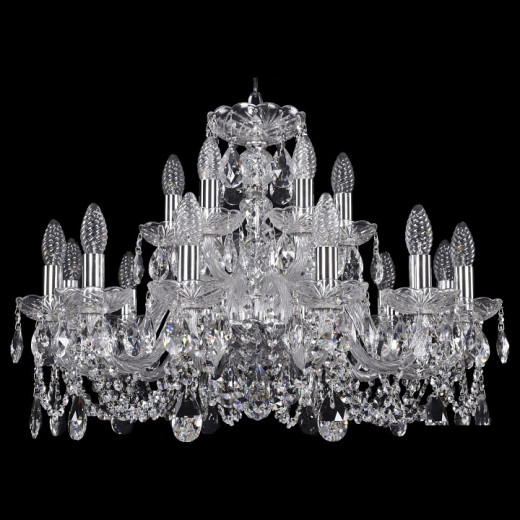 Подвесная люстра Bohemia Ivele Crystal 1402 1402/12+6/240/Ni