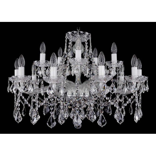 Подвесная люстра Bohemia Ivele Crystal 1413 1413/10_5/300/Ni/Leafs