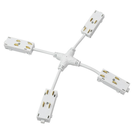Токопровод X-образный центральный Denkirs SMART UNI TR2116-WH