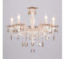 Подвесная люстра Eurosvet Elisha 3281/5 белый с золотом/тонированный хрусталь Strotskis