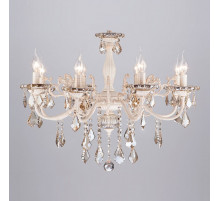 Подвесная люстра Eurosvet Elisha 3281/8 белый с золотом/тонированный хрусталь Strotskis