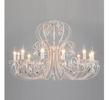 Подвесная люстра Eurosvet Alda 3305/12 белый с золотом/прозрачный хрусталь Strotskis