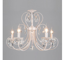 Подвесная люстра Eurosvet Alda 3305/5 белый с золотом/прозрачный хрусталь Strotskis