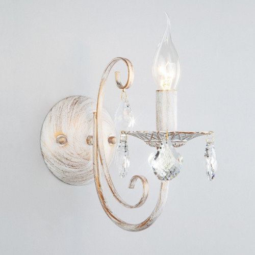 Бра Eurosvet Alda 3305/1 белый с золотом/прозрачный хрусталь Strotskis