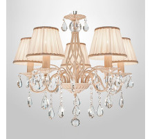Подвесная люстра Eurosvet Amelia 10054/5 белый с золотом/прозрачный хрусталь Strotskis