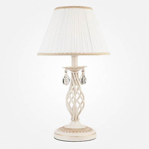 Настольная лампа декоративная Eurosvet Amelia 10054/1 белый с золотом/прозрачный хрусталь Strotskis