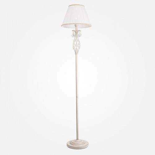 Торшер Eurosvet Amelia 10073/1 белый с золотом/прозрачный хрусталь Strotskis