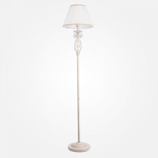 Торшер Eurosvet Amelia 10073/1 белый с золотом/прозрачный хрусталь Strotskis