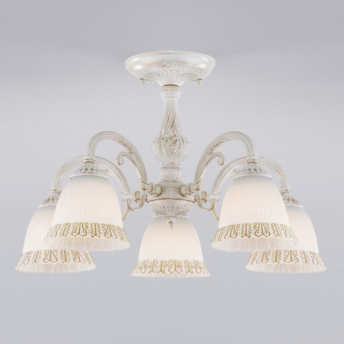 Люстра на штанге Eurosvet Campina 60107/5 белый с золотом