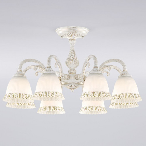 Люстра на штанге Eurosvet Campina 60107/8 белый с золотом