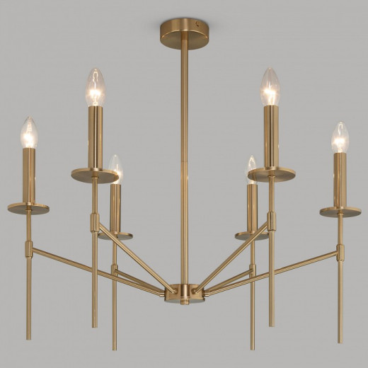 Люстра на штанге Eurosvet Anders 60142/6 латунь