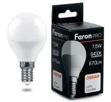 Лампа светодиодная Feron LB-1407 E14 7.5Вт 6400K 38073