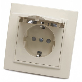 Розетка влагозащищенная с заземлением и со шторками с крышкой Stekker PST16-9012 39238