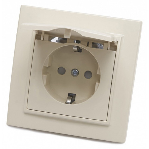 Розетка влагозащищенная с заземлением и со шторками с крышкой Stekker PST16-9012 39238