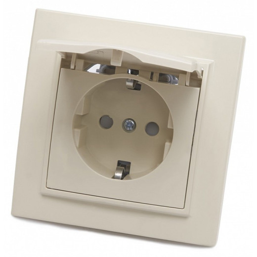 Розетка влагозащищенная с заземлением и со шторками с крышкой Stekker PST16-9012 39238