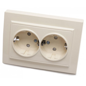 Розетка двойная с заземлением Stekker PST16-9014 39240