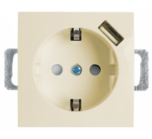 Розетка с заземлением и со шторками и USB, без рамки Stekker PST16-9111 39329