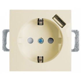 Розетка с заземлением и со шторками и USB, без рамки Stekker PST16-9111 39329